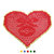 Centrino cuore di Natale rosso e oro a filet con palla ad uncinetto 29.5x19.5 cm - 40NTL