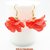 Orecchini pendenti fiore in tessuto Corallo e oro - WFE10