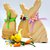 Coniglietto di Pasqua in legno tagliato a mano