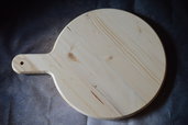 Tagliere in legno da cucina tondo con manico cm 35